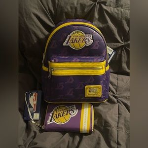 Loungefly Lakers backpack and wallet